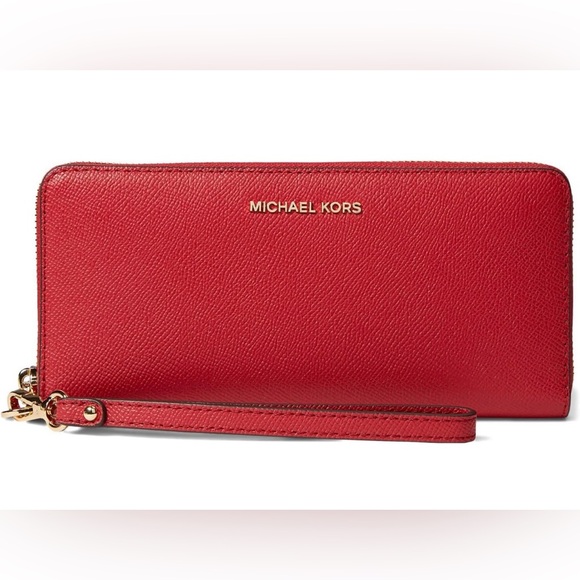 Michael Kors Jet Set Travel
Continental Crimson Red Leather Wallet
NWT - Picture 1 of 10